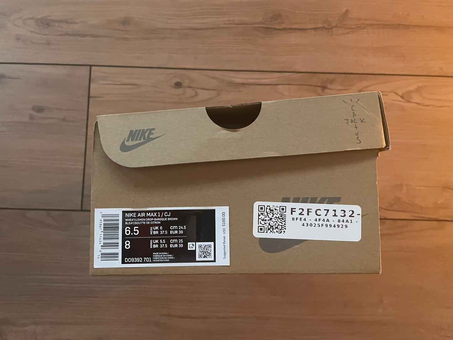 Nike Air Max 1 Cactus Jack Wheat Lemon